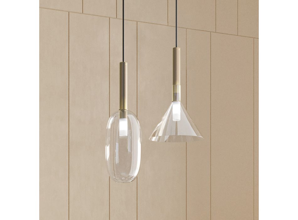 Hanglamp met glas in verschillende vormen Made in Italy - Sintonia Viadurini