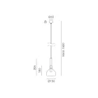 Hanglamp met glas in verschillende vormen Made in Italy - Sintonia Viadurini