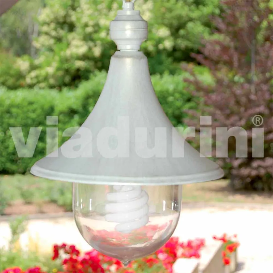 Outdoor-hanglamp in wit aluminium maakte Italië, Anusca Viadurini