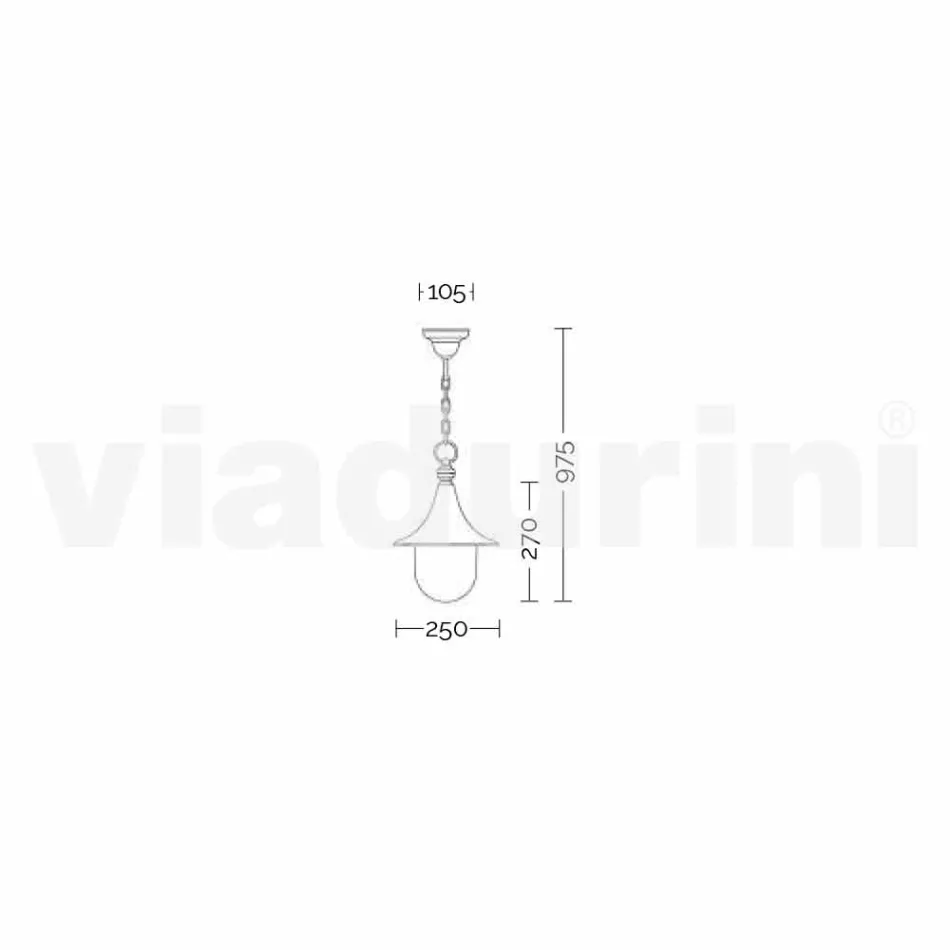 Outdoor-hanglamp in wit aluminium maakte Italië, Anusca Viadurini