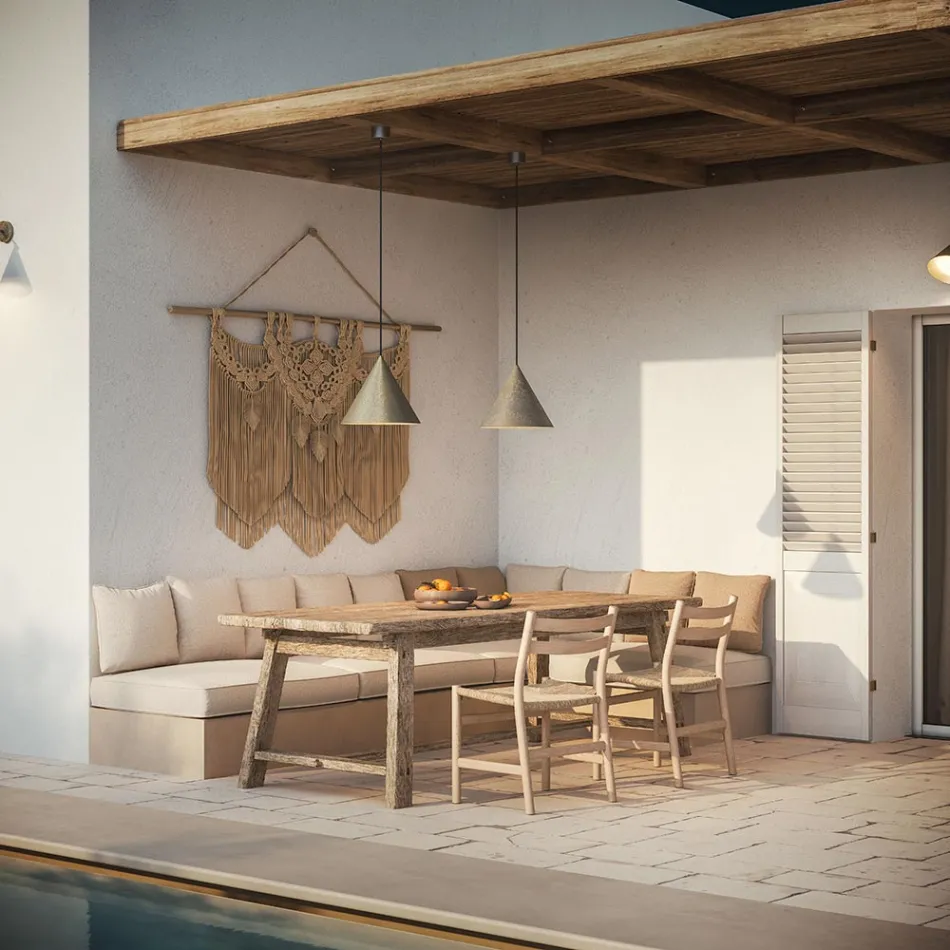 Buitenhanglamp in messing Made in Italy - Rain Viadurini