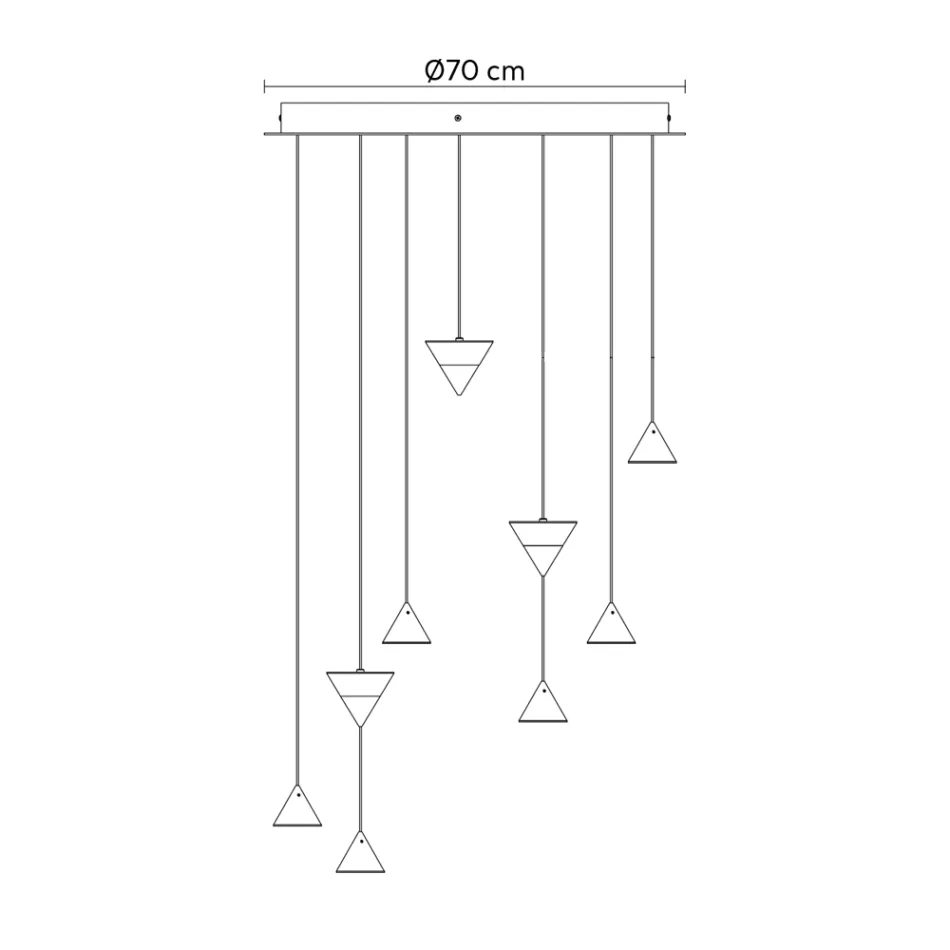 Design Hanglamp 5 of 7 Lichts Zwart Aluminium Draad - Mercado Viadurini