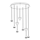 Design Hanglamp 5 of 7 Lichts Zwart Aluminium Draad - Mercado Viadurini