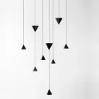Design Hanglamp 5 of 7 Lichts Zwart Aluminium Draad - Mercado Viadurini