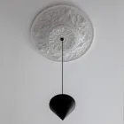 Hanglamp Design Wit Gips en Zwart Aluminium 1 Kegel - Tesera Viadurini