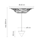 Hanglamp Design Wit Gips en Zwart Aluminium 1 Kegel - Tesera Viadurini