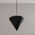 Hanglamp Design Wit Gips en Zwart Aluminium 1 Kegel - Tesera Viadurini