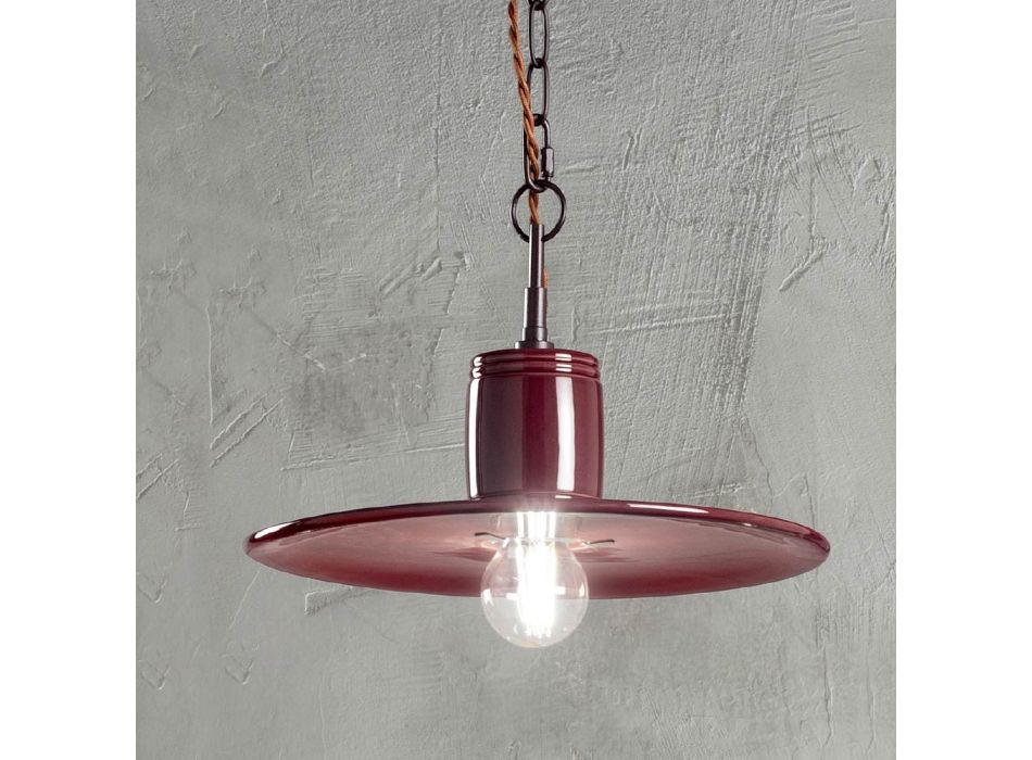 Industriële stijl gekleurde keramische design hanglamp - Disko Viadurini