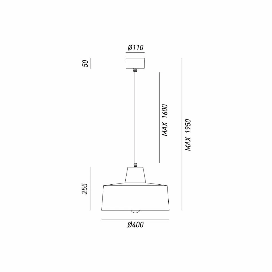 Lampontwerp suspensie in antieke ijzeren Jean Il Fanale Viadurini
