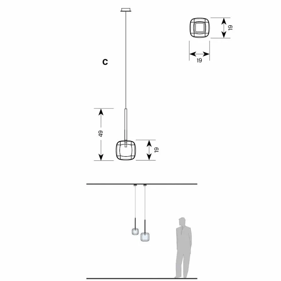 Design hanglamp in glanzend metaal Made in Italy - Donatina Viadurini