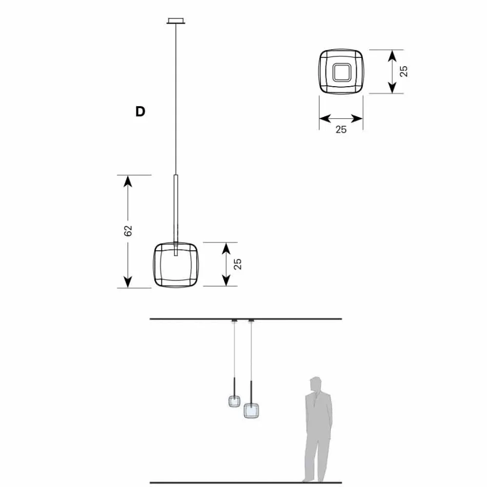 Design hanglamp in glanzend metaal Made in Italy - Donatina Viadurini