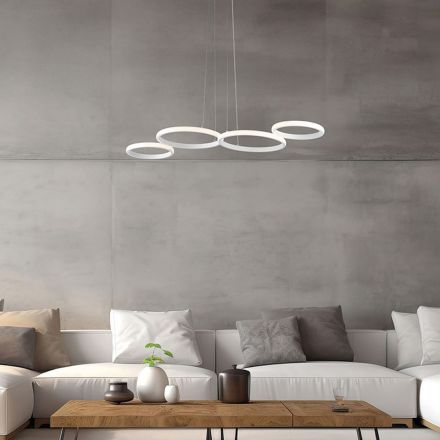 Aldebaran - Design hanglamp van glas en metaal, gemaakt in Italië. Viadurini
