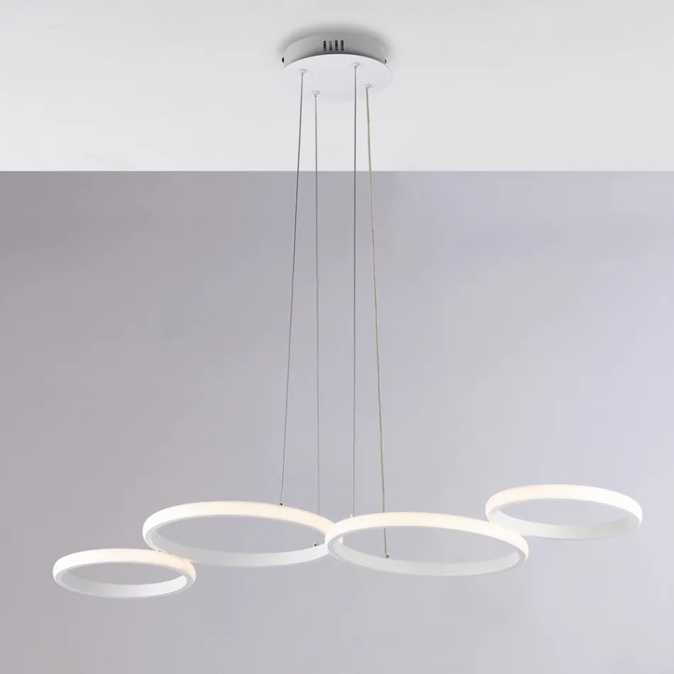 Aldebaran - Design hanglamp van glas en metaal, gemaakt in Italië. Viadurini