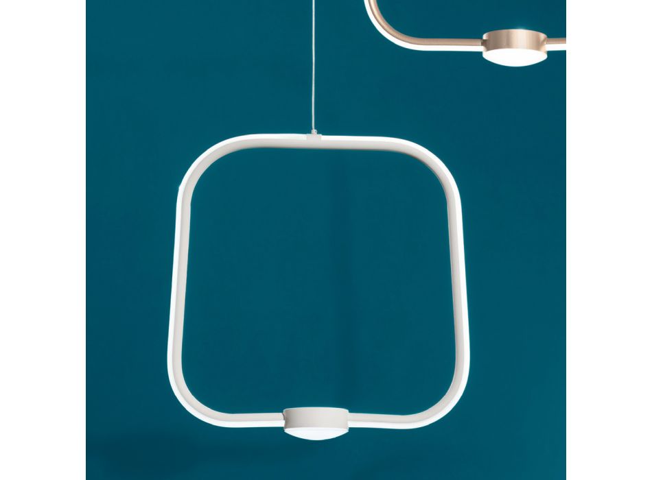 Dimbare hanglamp in wit, zwart of goudkleurig metaal - Aladdin Viadurini