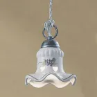 Met de hand beschilderde, met de hand beschilderde hanglamp van ijzer en keramiek - Chieti Viadurini