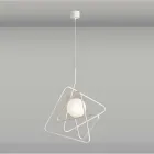 Lamp in moderne stalen ophanging Ø60xh.60xL.cavo200cm, Adele Viadurini