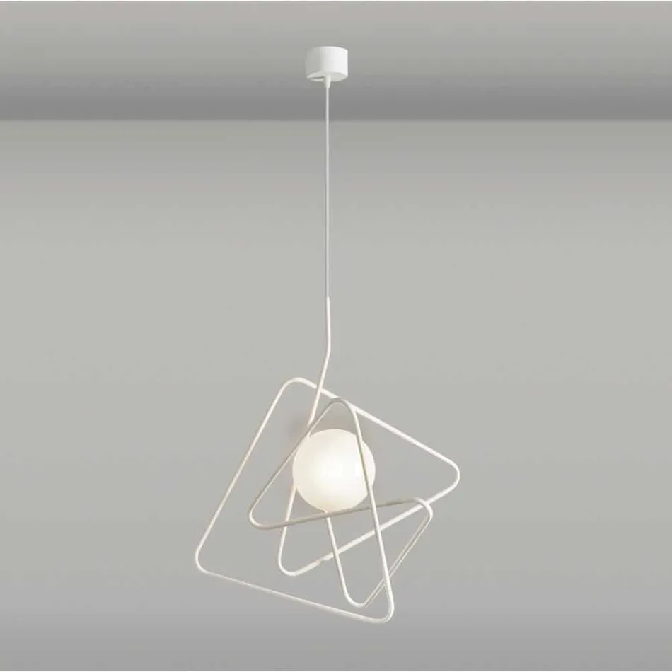 Lamp in moderne stalen ophanging Ø60xh.60xL.cavo200cm, Adele Viadurini