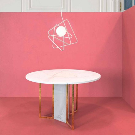 Lamp in moderne stalen ophanging Ø60xh.60xL.cavo200cm, Adele Viadurini