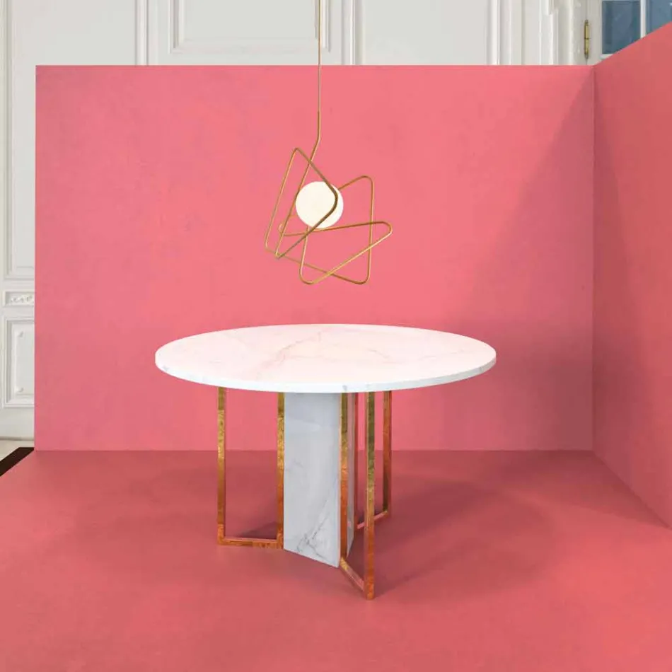 Lamp in moderne stalen ophanging Ø60xh.60xL.cavo200cm, Adele Viadurini