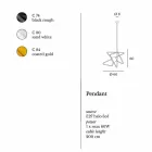 Lamp in moderne stalen ophanging Ø60xh.60xL.cavo200cm, Adele Viadurini