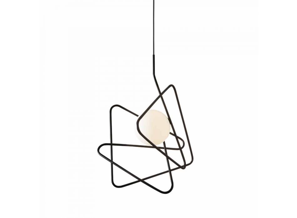 Lamp in moderne stalen ophanging Ø60xh.60xL.cavo200cm, Adele Viadurini