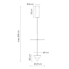 Aluminium hanglamp met witte plaat en zwarte kegel - Padel Viadurini