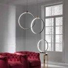Hanglamp in zwart aluminium en natuurlijk messing Made in Italy - Norma Viadurini