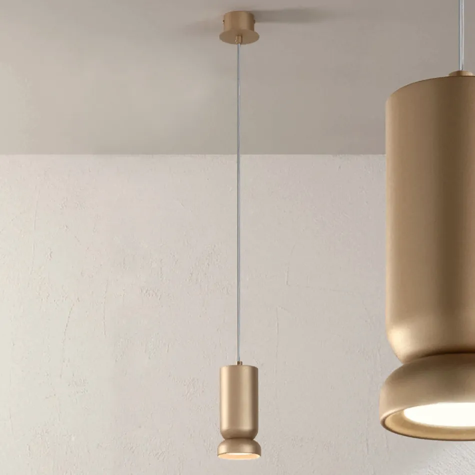 Hanglamp van gepoedercoat aluminium en verstelbare kabel - Buxus Viadurini