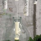 Hanglamp in mat wit keramiek met decoratieve bloemen - Revolution Viadurini