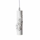 Hanglamp in mat wit keramiek met decoratieve bloemen - Revolution Viadurini
