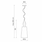 Hanglamp in wit keramiek Lampenkap in lang linnen design - Cadabra Viadurini