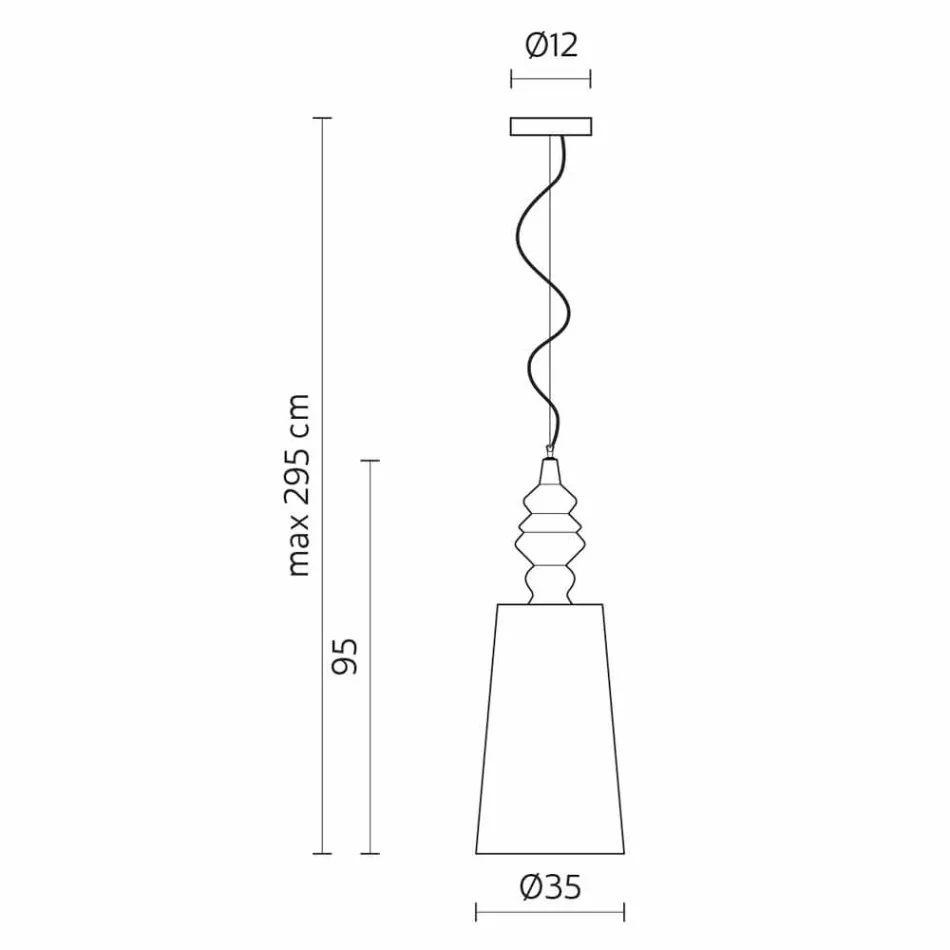 Hanglamp in wit keramiek Lampenkap in lang linnen design - Cadabra Viadurini