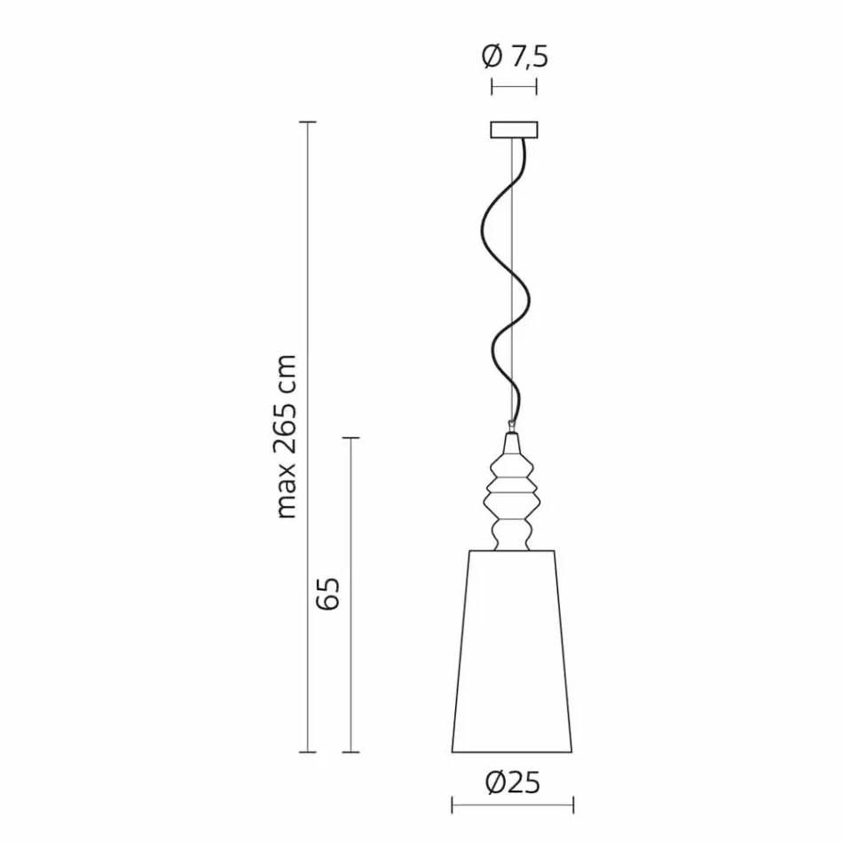 Hanglamp in wit keramiek Lampenkap in lang linnen design - Cadabra Viadurini