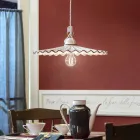 Lamp keramische ophanging met decorum Ferroluce L&#39;Aquila Viadurini