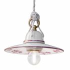 Hanglamp in handbeschilderd keramiek en ijzerdesign - Asti Viadurini