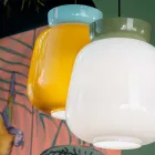 Hanglamp van keramiek en glas, gemaakt in Italië - Corcovado Viadurini