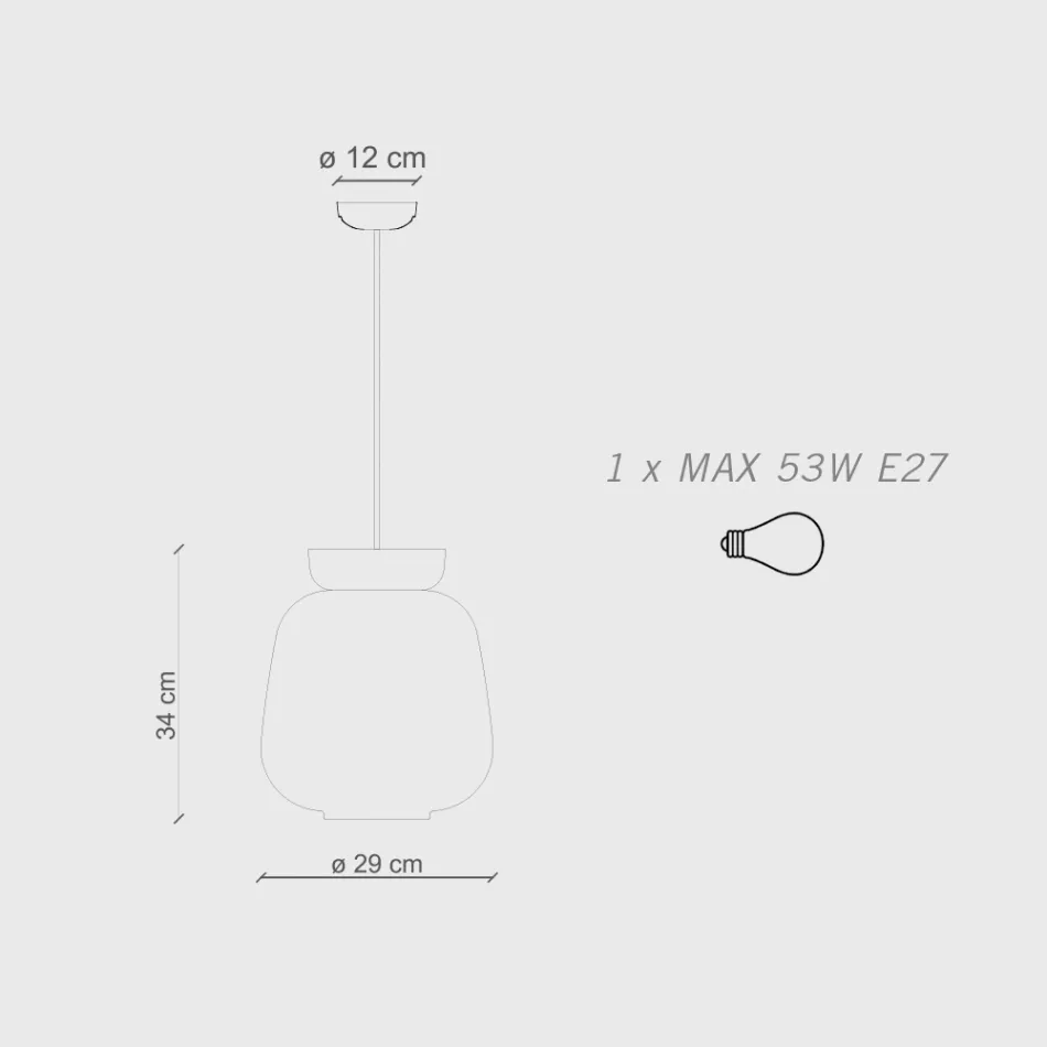 Hanglamp van keramiek en glas, gemaakt in Italië - Corcovado Viadurini