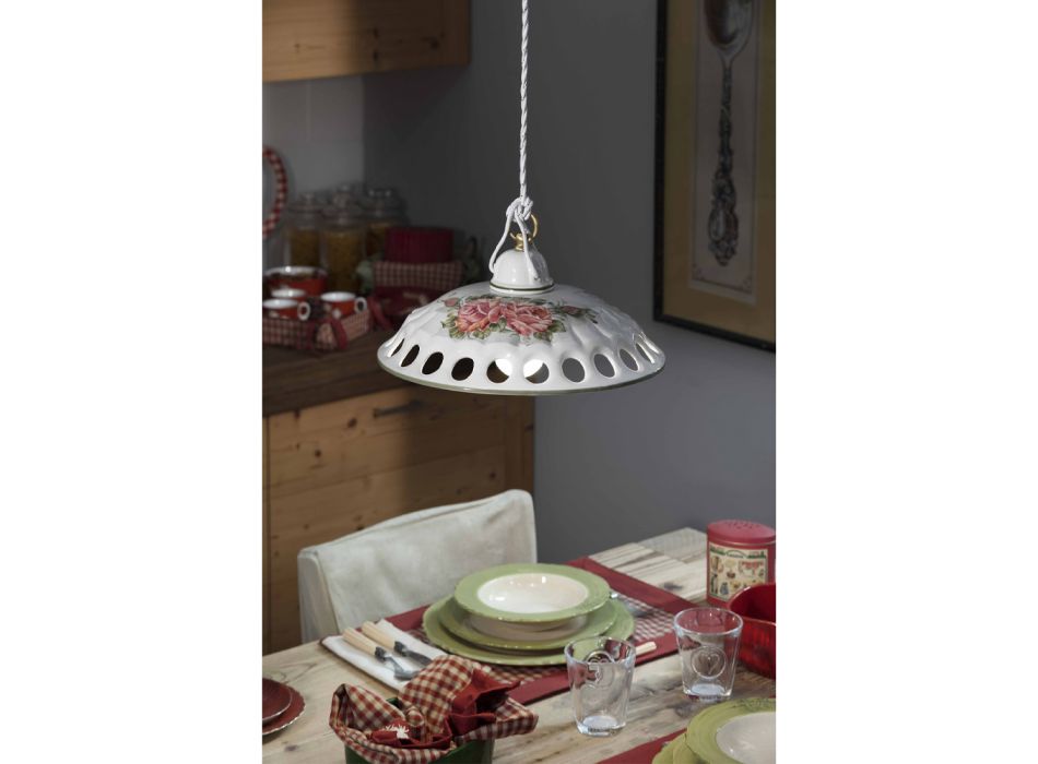 Handgemaakte keramische hanglamp met Passanastri - Napels Viadurini