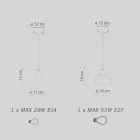 Hanglamp in verschillende afwerkingen en maten Made in Italy - Berimbau Viadurini