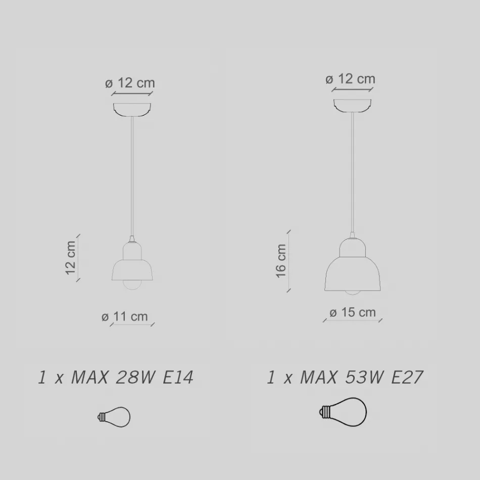 Hanglamp in verschillende afwerkingen en maten Made in Italy - Berimbau Viadurini