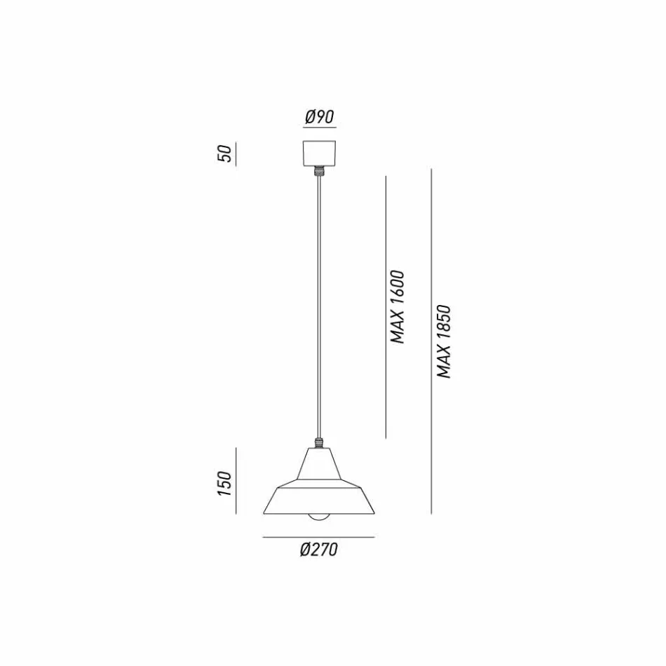 Lamp antieke ijzeren bel schorsing Virginia Il Fanale Viadurini
