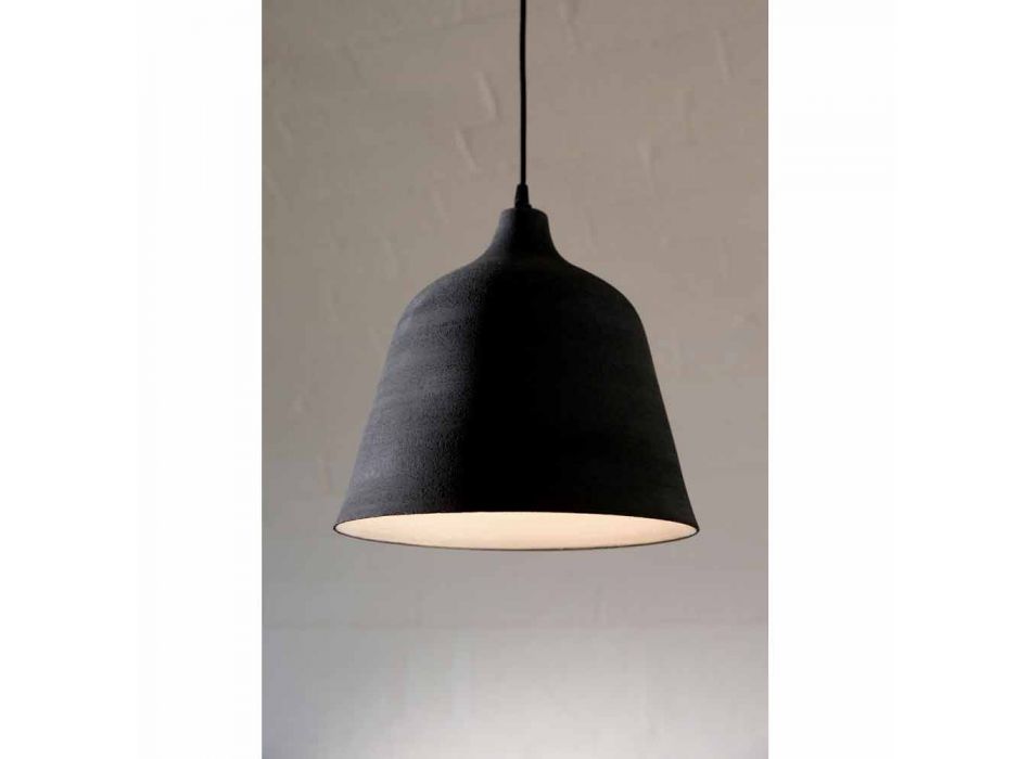 Hanglamp in antraciet steengoed en wit interieur - Edmondo Viadurini
