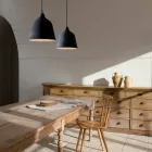 Hanglamp in antraciet steengoed en wit interieur - Edmondo Viadurini
