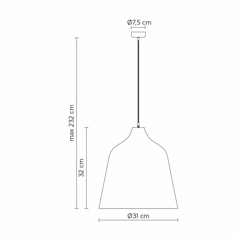 Hanglamp in antraciet steengoed en wit interieur - Edmondo Viadurini