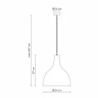 Hanglamp in antraciet steengoed en wit geëmailleerd interieur - Edmondo Viadurini