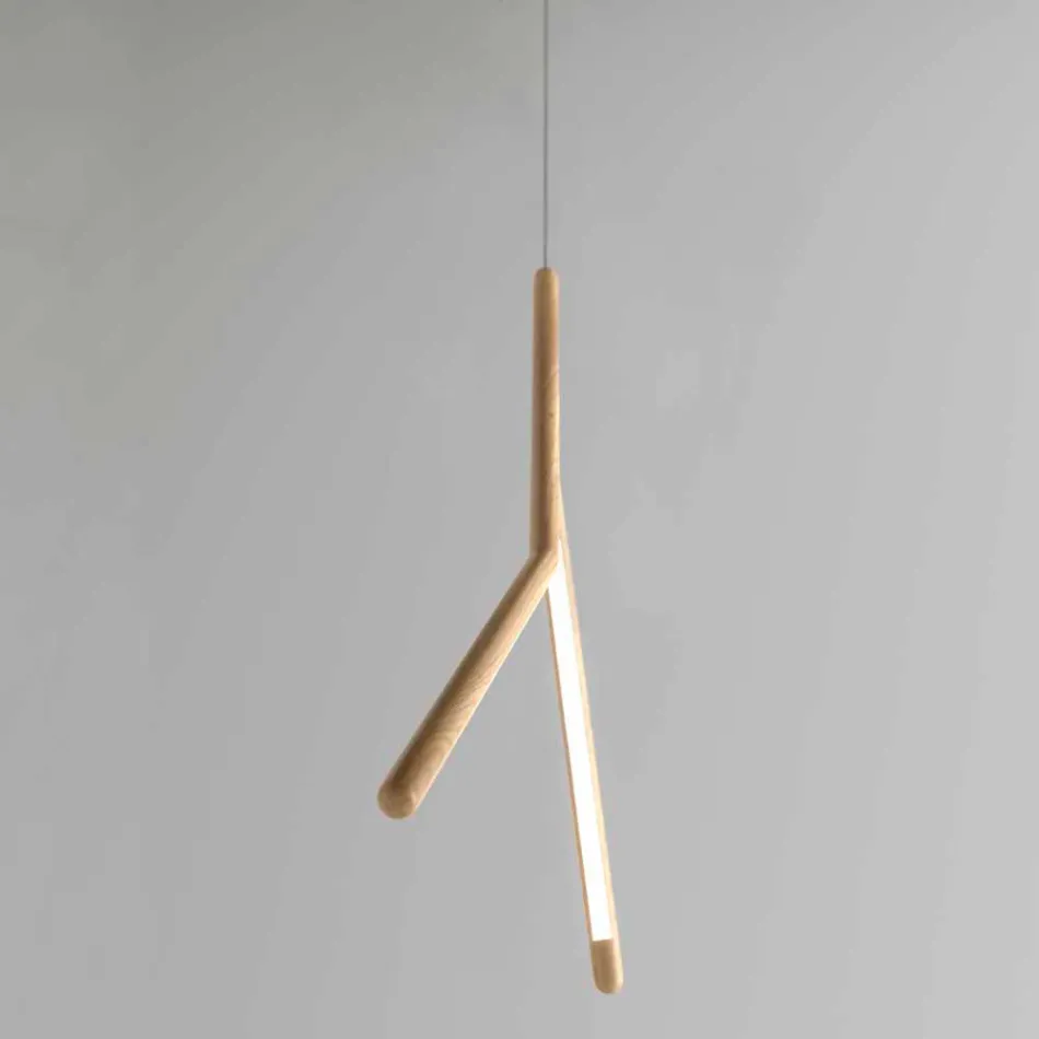 Hanglamp in massief hout in verschillende afwerkingen Made in Italy - Orlov Viadurini