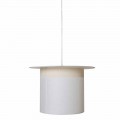 Design hanglamp van wit linnen in cilinder, gemaakt in Italië - magie