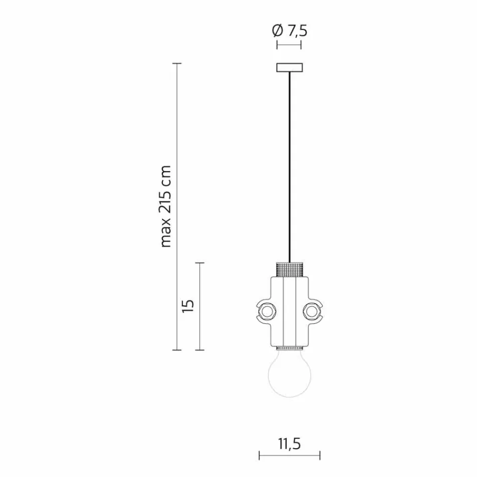 Hanglamp in wit, antraciet of goud metaal 2 maten - Meccasmo Viadurini