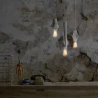 Hanglamp in wit, antraciet of goud metaal 2 maten - Meccasmo Viadurini