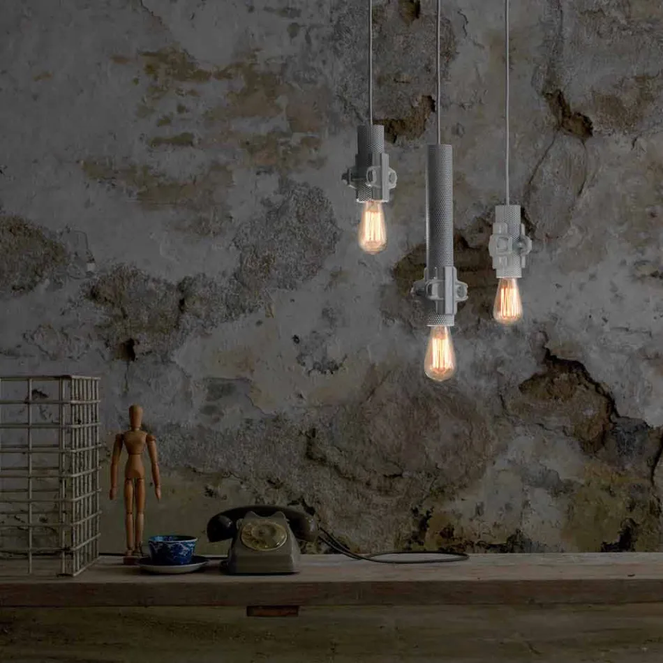 Hanglamp in wit, antraciet of goud metaal 2 maten - Meccasmo Viadurini